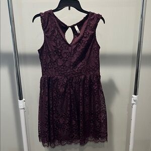 Xhilaration Burgundy Lace Mini Dress